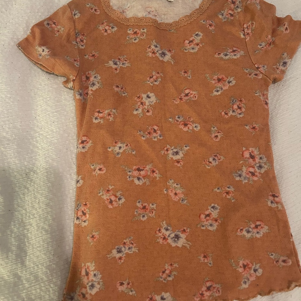 Hippie Rose Floral Orange Kids Tee